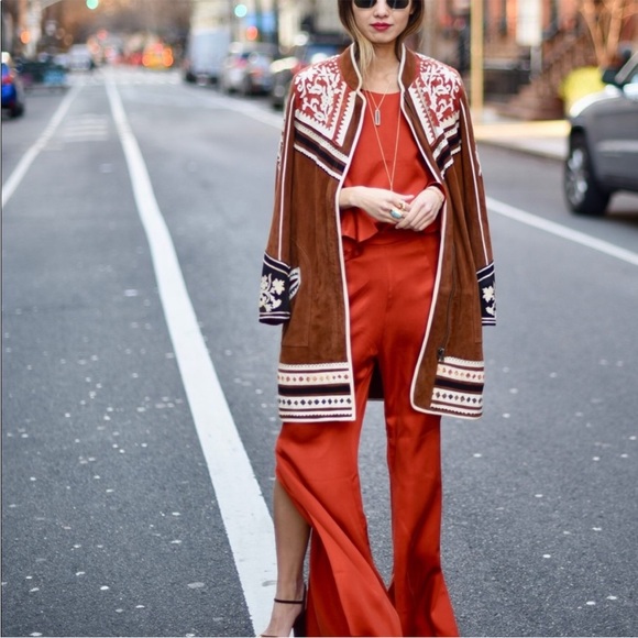 Backstage Label Alicia Pantsuit in Rust- Top and Bottom Set - Picture 1 of 15